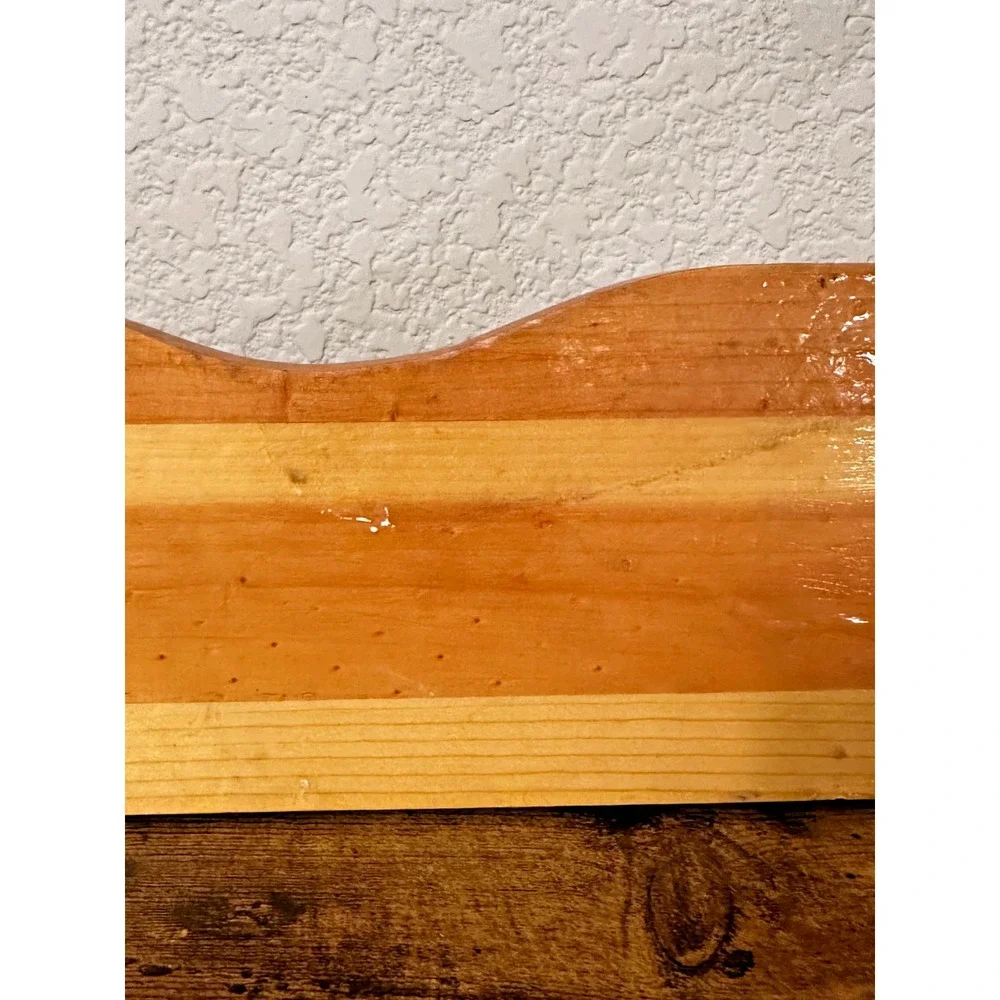 Vintage 1990s Heart Cut-out Wood Shelf w/Plate Groove Country Cottage Farmhouse